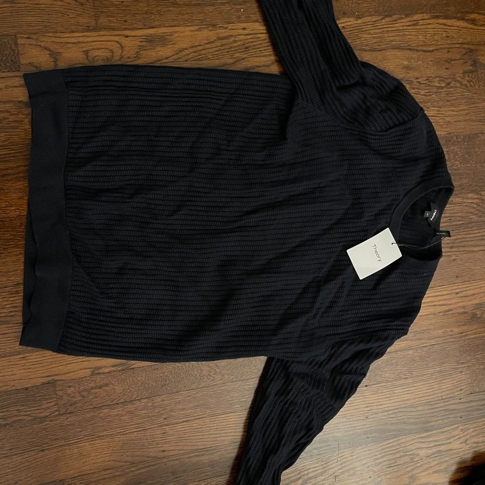 UNWORN Theory Men's Breach Stone Crewneck Sweater, Size M, Baltic, Breach MSRP